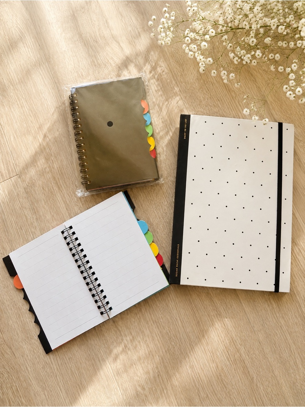 Hardcover To-Do Notebook + Two 5 Subject Notebooks Set